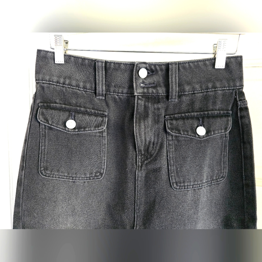 Free People Madison Black Denim Midi Skirt - Picture 6 of 9